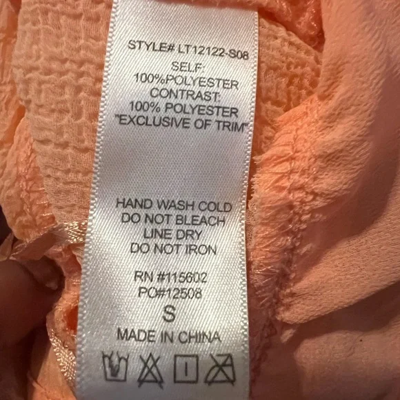 ⭐️3 For $25 Lush Peach Ruffle Women's Top - Picture 7 of 8